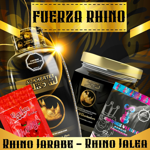 Combo Energizante: Rhino Jalea + Rhino Jarabe + Gel Cherry + Gummies VI KING – Vigor Total